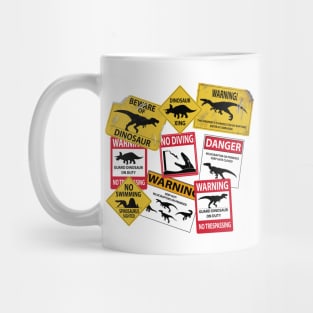 Dinosaur Caution Signs Mug